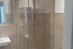 Eckige Ganzglasdusche mit Glastür