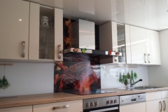 Küchenrückwand mit Motiv aus Glas